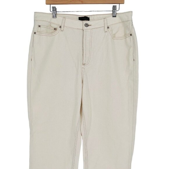 House of Harlow 1960 Button Fly High Rise Denim Jeans Size 32 Cream Ivory - Picture 10 of 13